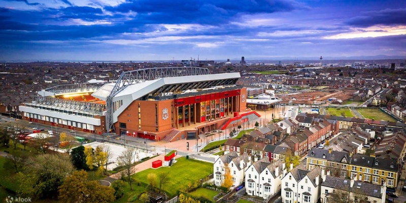 Sân Anfield nhìn từ trên cao từ phía công chính